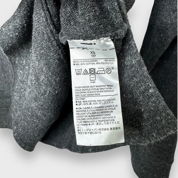 Banana Republic XS Charcoal Soft Grunge Knit Cotton Blend Pullover Sweater - Picture 4 of 6